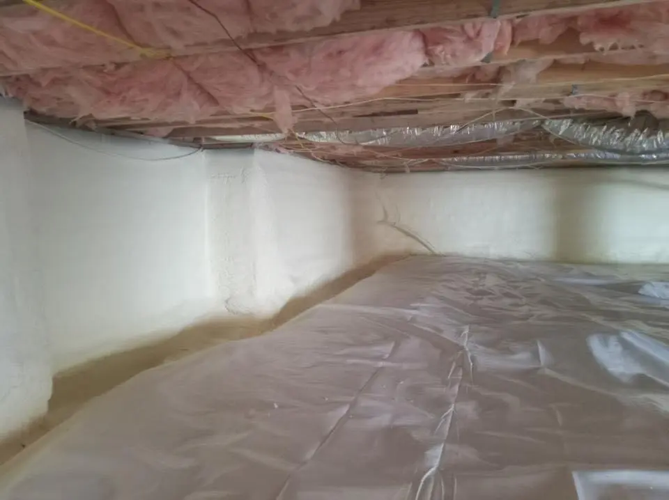 Crawl space encapsulation with closed-cell spray foam for Commercial Roof Restoration in Park Ridge